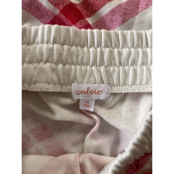 Colsie‎ Womens Matching Lounge Set Size XS Plaid Fleece Comfy Jogger Red NWT - Picture 3 of 8